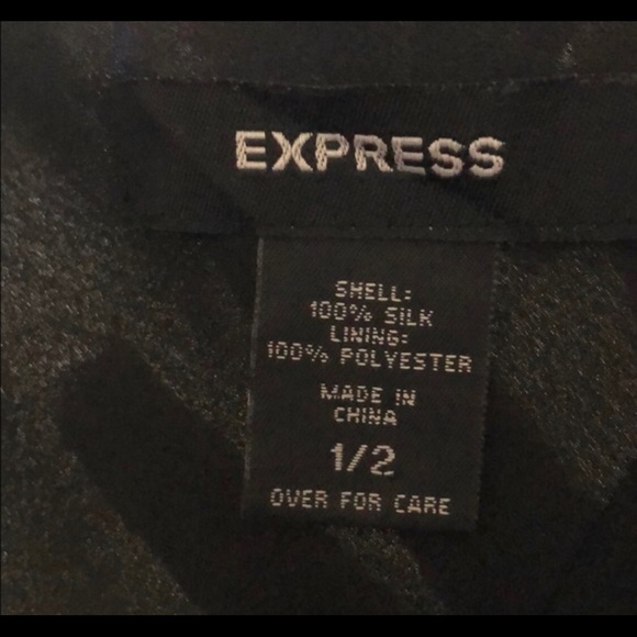 Sz 0 Express Black Silk Slip on Dress - Picture 5 of 5